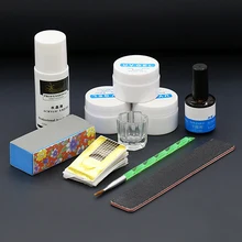 Top-sale Nail Art Kit Acrylic Liquid Powder Gel Primer Pen Brush File Buffer Forms Manicure Set tools