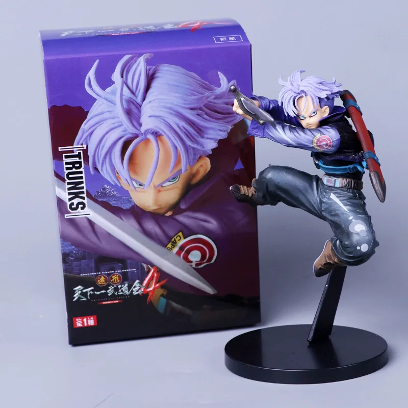 

Dragon Ball Z Trunks Future First Coming Jump Up Purple Hair Style Figure DBZ Goku Trunks Super Saiyan Action Figure Collection
