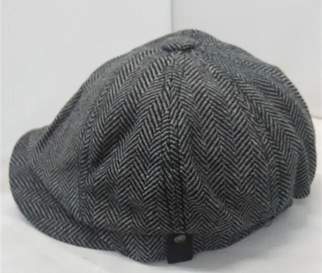 HERRINGBONE TWEED GATSBY Newsboy Cap Men Wool Ivy Hat Golf Driving Flat Cabbie flat hat for men winter Cap beret mens hat