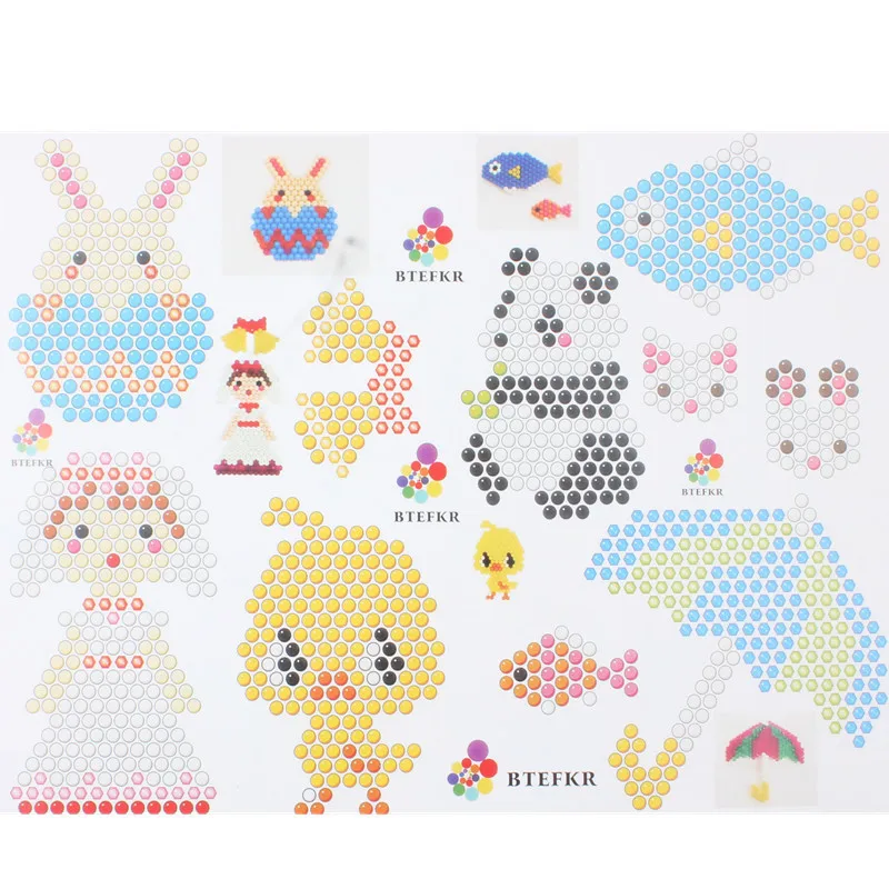 24 цвета шарики с распылителем воды 3D головоломка для детей Speelgoed Beads Pegboard Set