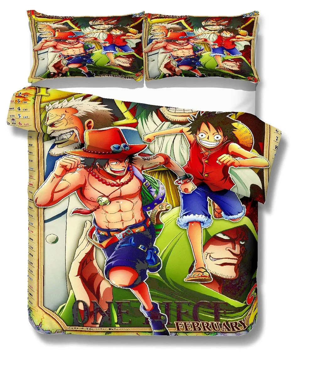 Monarch Luffy Retro Bedding Set One Piece Cartoon Anime Bed Linen Set Pillowcase 2/3 Piece Home Decor Bed Cover for Girls Boys Monarch Luffy Retro Bedding Set One Piece Cartoon Anime Bed Linen Set Pillowcase 2/3 Piece Home Decor Bed Cover for Girls Boys