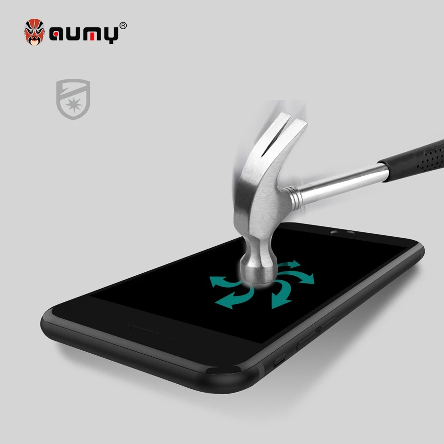 Aumy 3D Мягкие края твердость 9 H закаленное Стекло для iPhone 7 Plus Экран Protector 0.18 мм