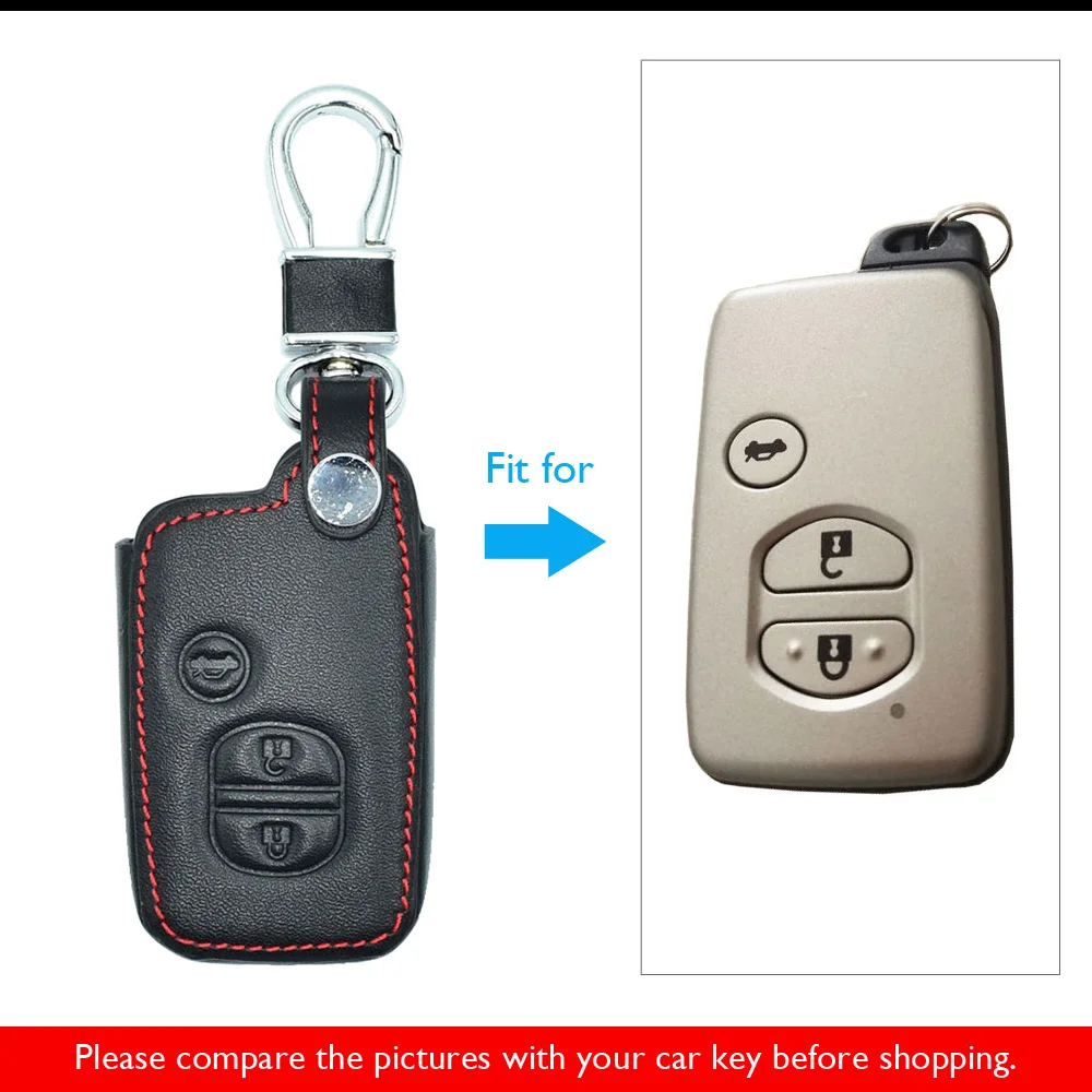 Чехол для ключей из натуральной кожи ATOBABI Toyota Land Cruiser Prado 150 (2010) Camry Prius Crown Reiz Remote Smart