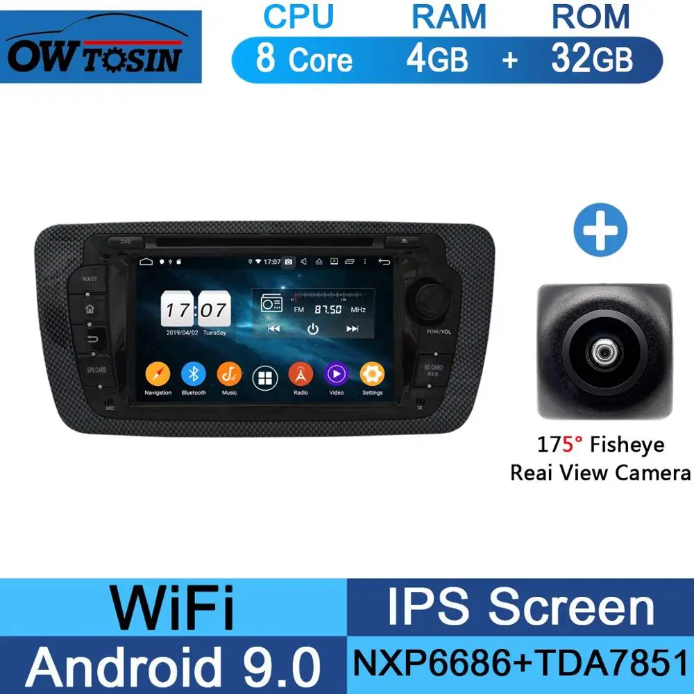 " ips 8 Core 4G+ 64G Android 9,0 автомобильный dvd-плеер для Seat Ibiza 2009 2010 2011 2012 2013 gps навигация радио DSP попугай BT - Цвет: 32G Fisheye Camera