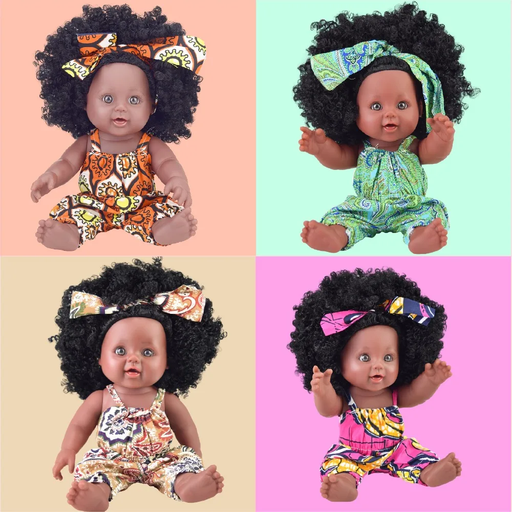 

hair popcorn ! black fashion baby dolls lol reborn silicone vinyl 30cm newborn poupee boneca baby kawii cute Birthday gift