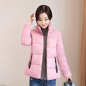 

2018 Winter Jacket women Plus Size Womens Parkas Thicken Outerwear Warm women Coats Short Female Slim Cotton padded basic tops