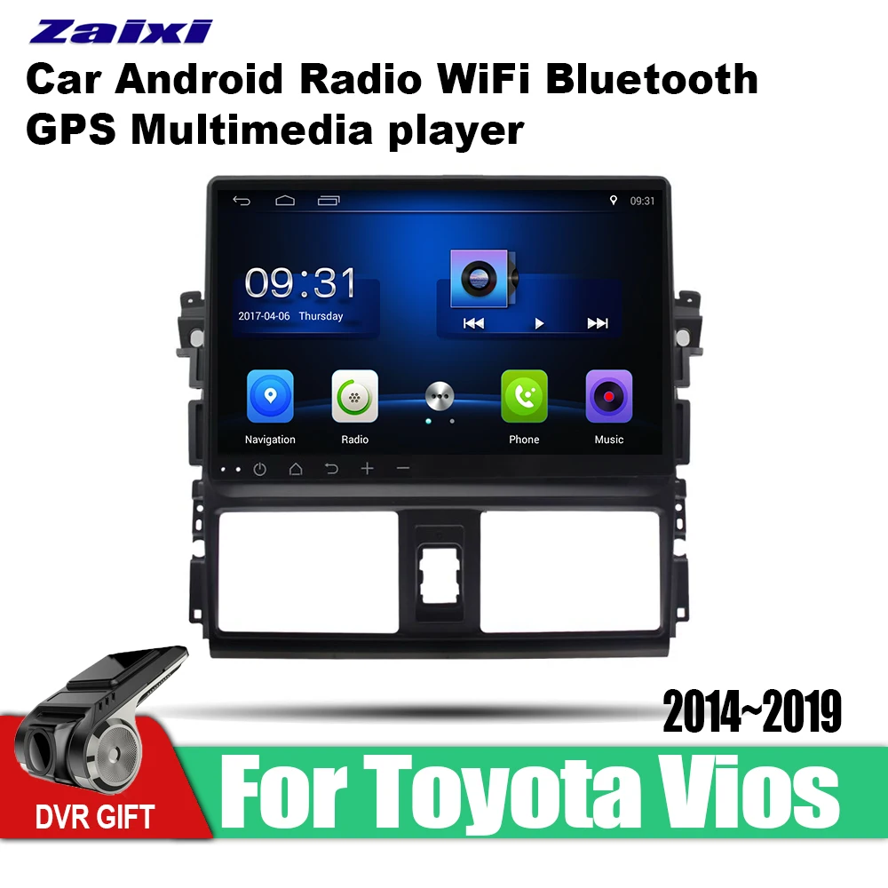 

ZaiXi Android Car GPS Multimedia Player For Toyota Vios 2014~2019 car dvd Navigation radio Video Audio Car Player WiFi Bluetooth