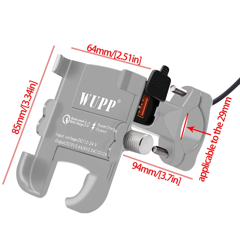 Универсальное быстрое зарядное устройство QC 3,0 USB мотоцикл Зарядное устройство Держатель Телефона Водонепроницаемый 12V Moto мобильного телефона крепление Мощность адаптер крепление на руль