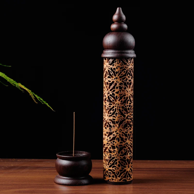 Buy Handmade creative hollow Walnut stand incense