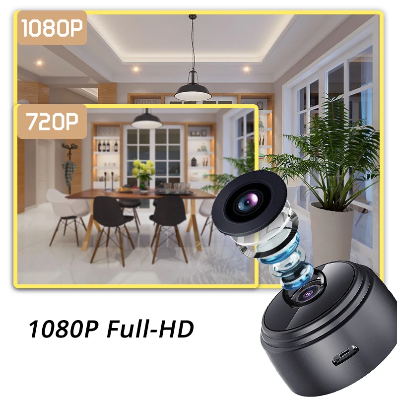 4 шт./лот мини-камера WiFi HD 1080 P камера безопасности для помещений Встроенный аккумулятор легко установить для iPhone Android PC iPad