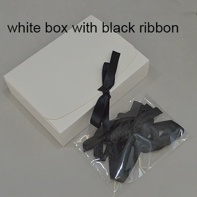 white 10 шт Подарочная коробка клиента крафт большая подарочная упаковочная коробка с лентой белая подарочная упаковочная коробка картонная бумажная картонная коробка - Цвет: white