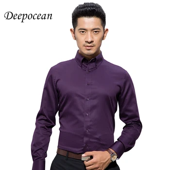 

Deepocean Brand Clothing Men Shirt Business Casual Cotton Shirt Men Clothes Long Sleeve Plus Size Fashion Hombres Camisas