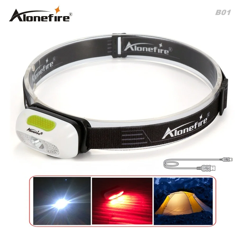 

AloneFire MT-B01 LED Headlight CREE XP-G2 LED Headlamp Built-in Lithium Battery Rechargeable Head lamps + USB cable