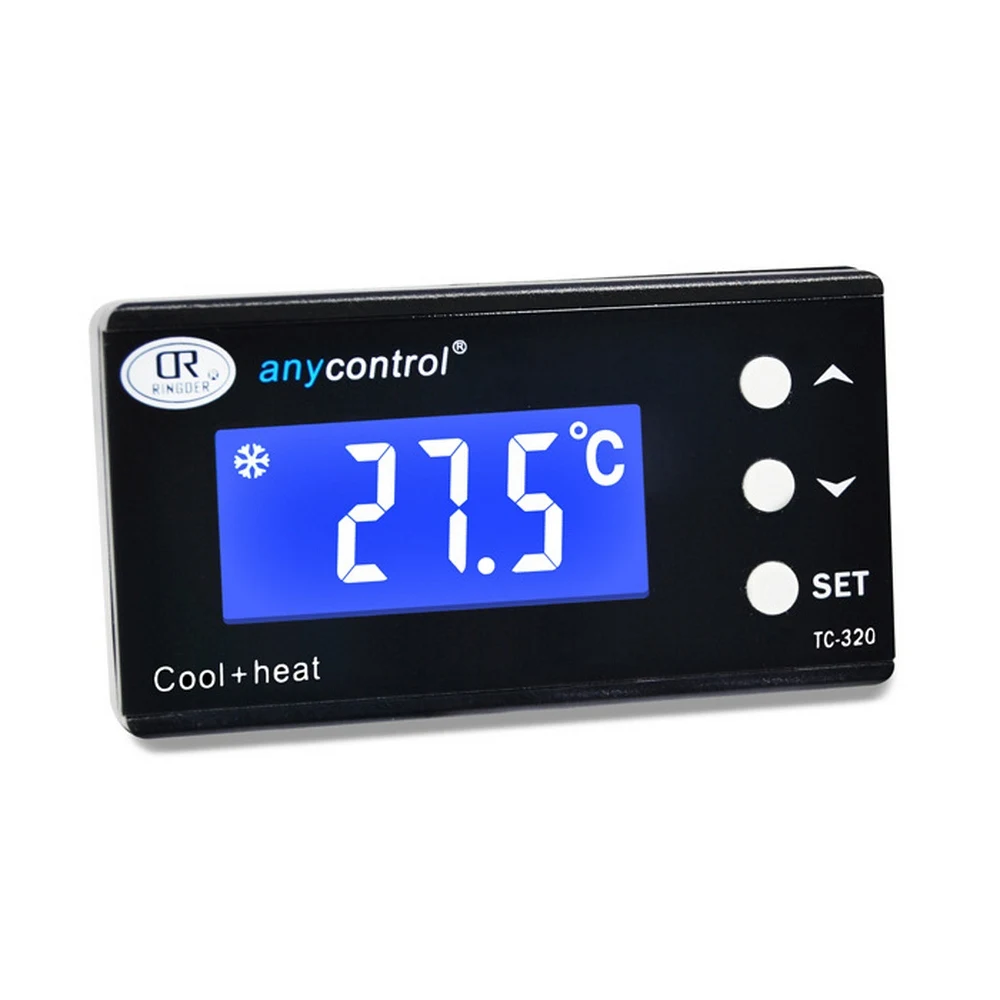 

TC-320 Digital Thermostat Temperature Controller for Aquarium Waterproof Sensor Outlet LCD 2 Stage Heating Cooling Mode