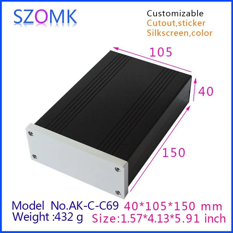 

4 pcs, new aluminum amplifier extrusion enclosure 40*105*150mm aluminium enclosure box, hot selling steel enclosure box