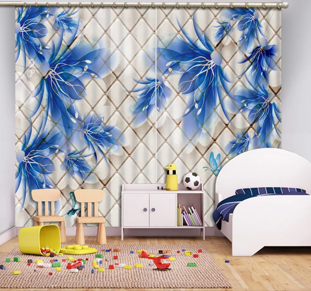 Custom European Flower butterfly 3D Curtain Printing Blackout For Living Room Bedroom Curtains | Дом и сад