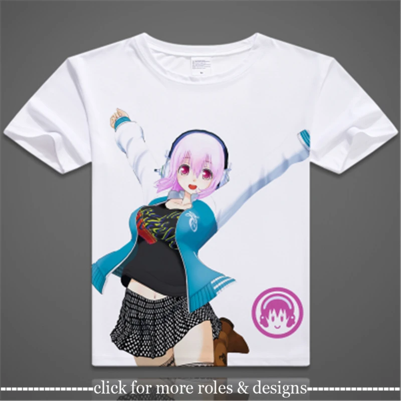 Футболка с коротким рукавом в стиле унисекс для косплея|super sonico cosplay|cosplay costumecostume