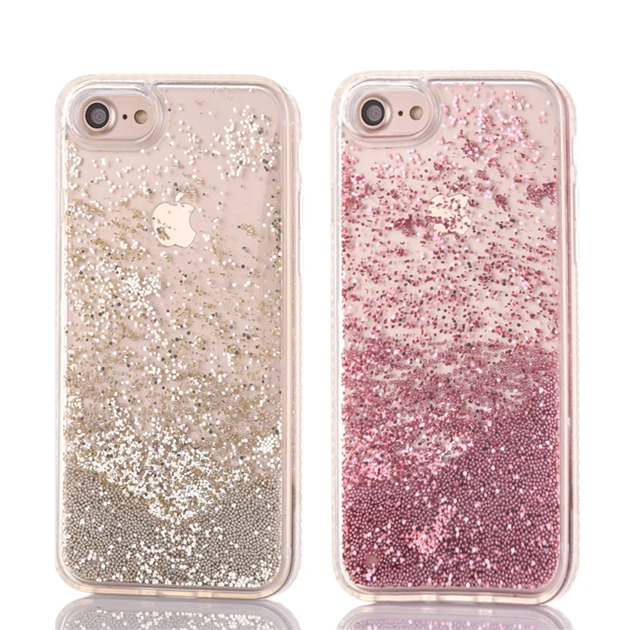 Diamond Soft TPU Edge Side Rose Gold Pink Balls Beads