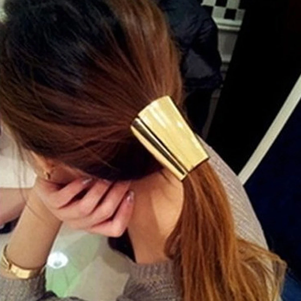 

Hair Band Cuff Wrap Ponytail Holder Elastic Punk Metal