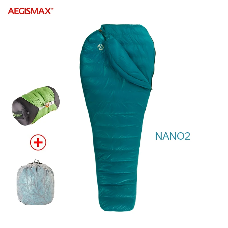 Aegismax Nano 2 мини обновленный спальный мешок 95% белый гусиный пух Мумия Сверхлегкий Сращивание походный Кемпинг 800FP полностью подкладка