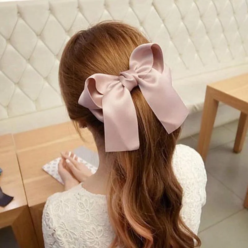 

Big Flower Bow Hair Clips Big Ribbon Spring Clips Women Gilrs hair accessories Korean Headwear bandeau cheveux