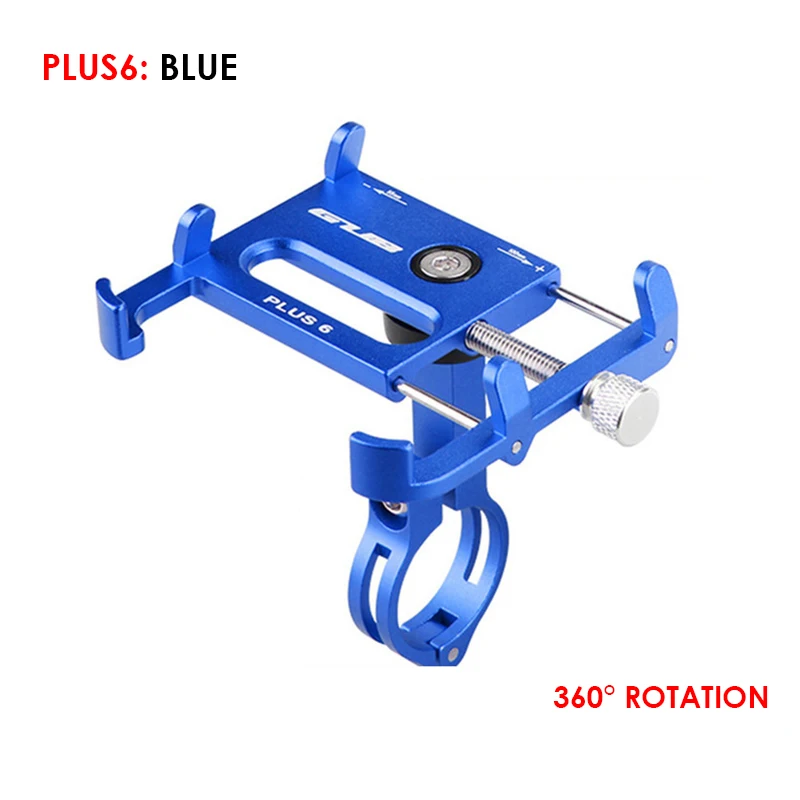 Алюминиевый держатель для мотоцикла заднего вида Регулируемый универсальный держатель для крепления мобильного телефона на велосипед телефон gps подставка для руля для iPhone - Цвет: Plus-6Blue