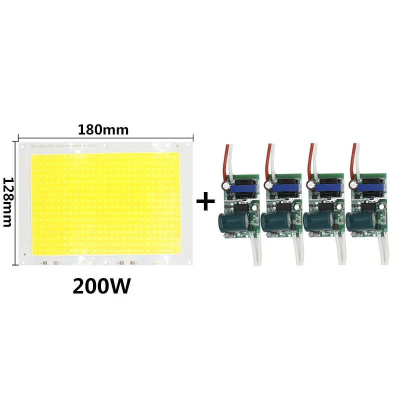 Светодиодный чип 50 W 100 W 150 W 200 W с водителем 90-260 V высокой Мощность диоды легкие бусы SMD2835 уличные прожекторы холодный белый