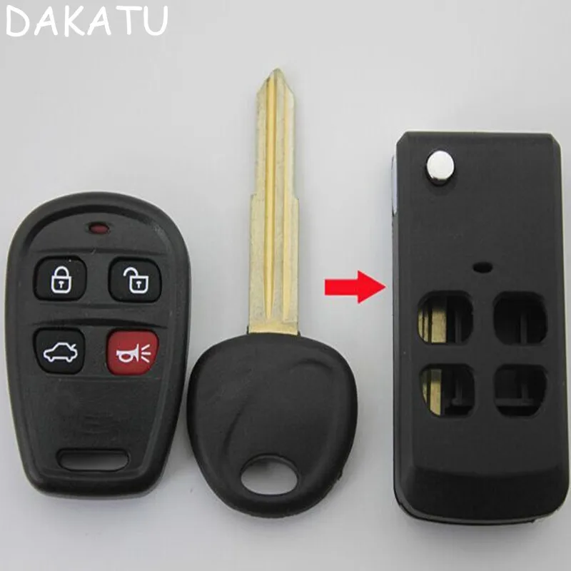 DAKATU Замена складной корпус дистанционного ключа Fob 4 кнопки для Kia Optima Sorento автомобильный ключ крышка