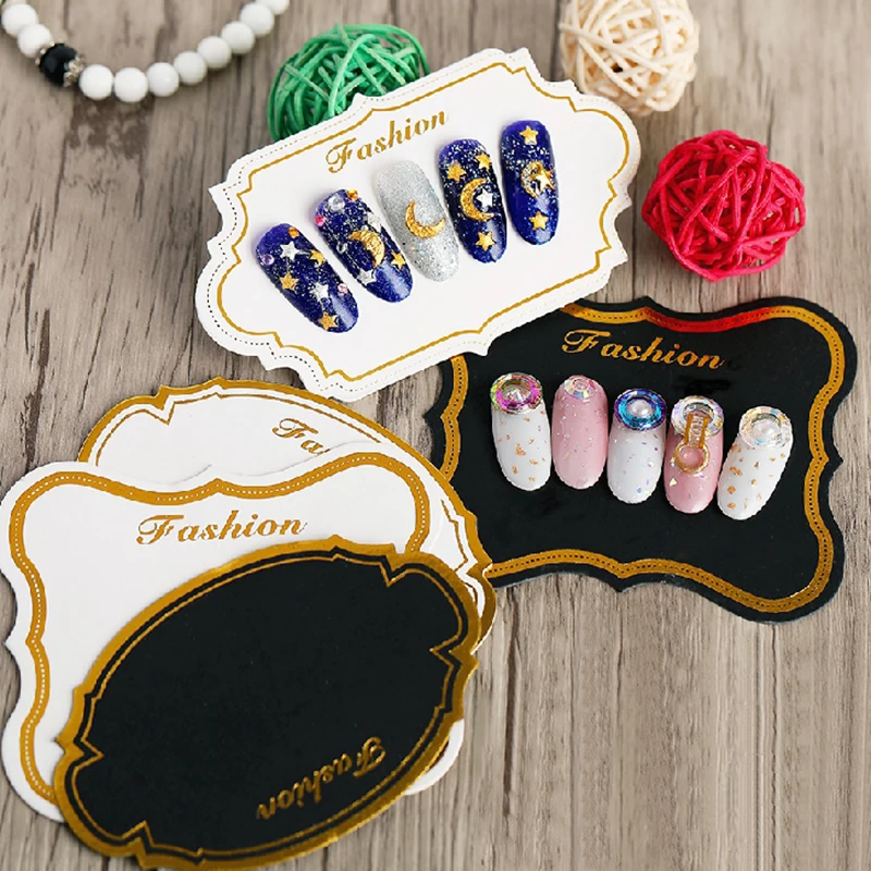 

MEET ACROSS Nail Tips Display Board Tool Set Retro European Style Hard Paper Showing Shelf Cards Manicure Nail Art Tools Kit