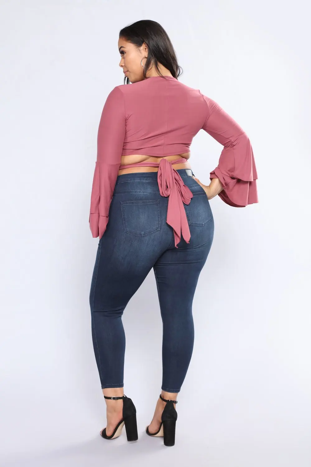 QMGOOD Female Clothes Summer 6XL Torn Ripped Jeans Women Large Size Push Up Jeans Big Size Mom Jeans Stretch Tights Denim Pants