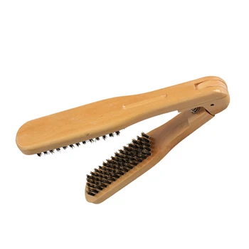 

Hot DIY Convenient Hair Straightener Comb Wooden Anti-static Salon Hairdressing Dual-Brush High Quality HY99 JU20