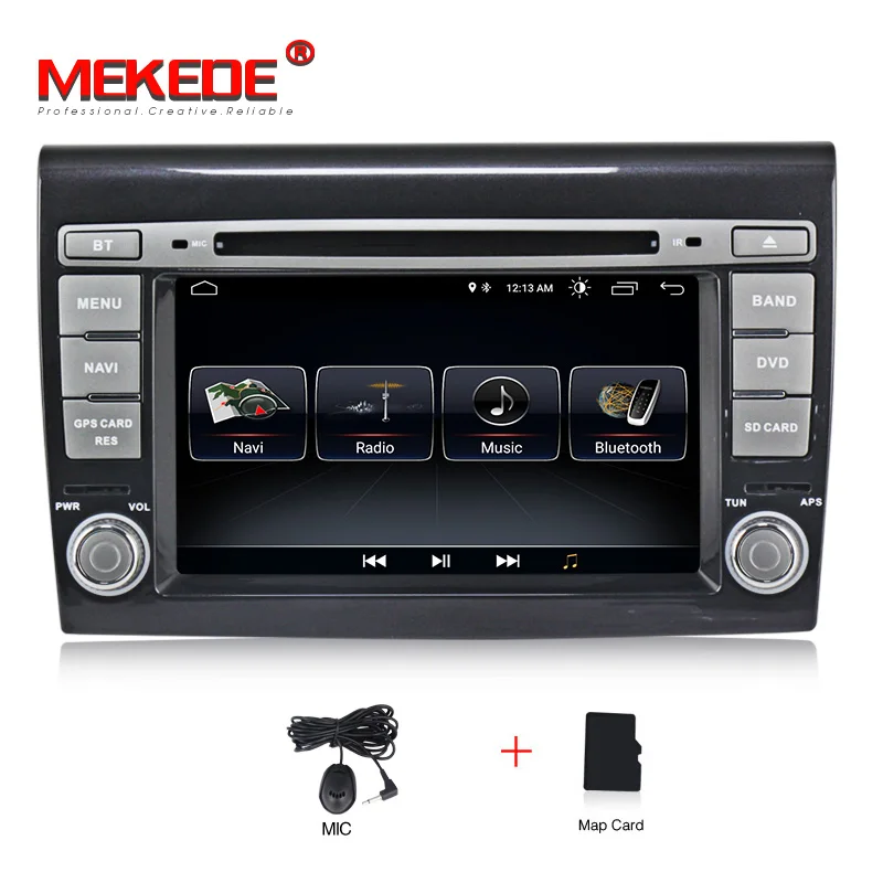 MEKEDE 2 Din android 8,1 автомобильный DVD плеер 7 ''Авто gps навигации для Fiat Bravo 2007 2008 2009 2010 2011 2012 стерео - Цвет: CAR DVD