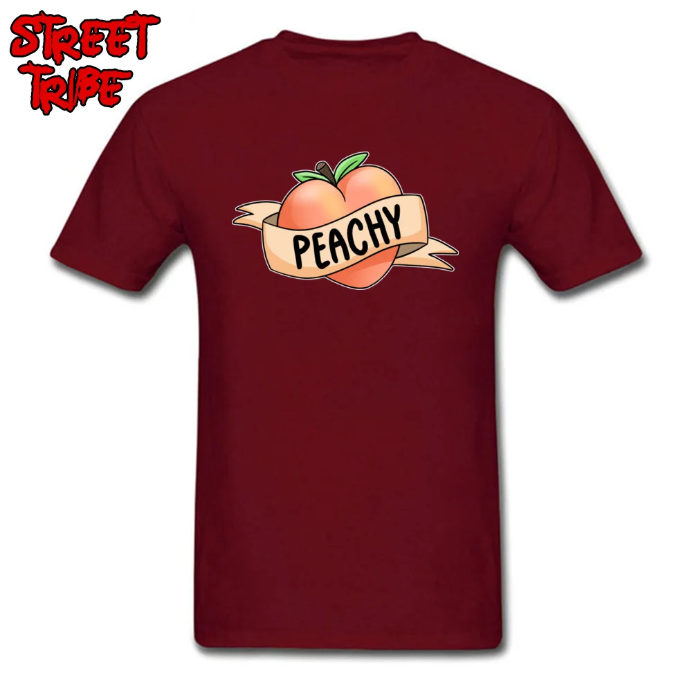 Just Peachy Street Short Sleeve Tops & Tees Labor Day O-Neck Cotton Man T Shirts Street Tees Fashionable Free Shipping Just Peachy maroon