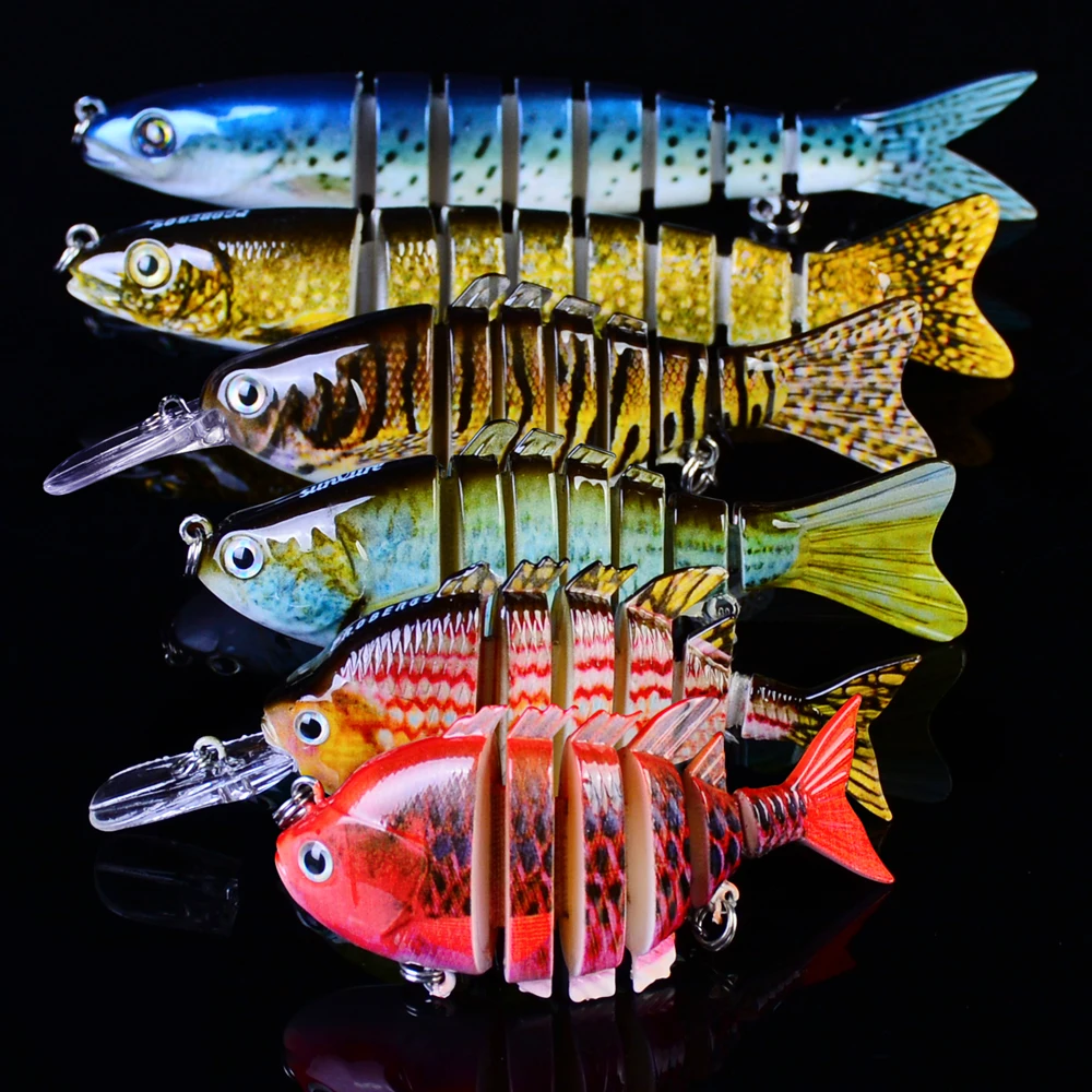 Swim Bait Fishing Lure Set 6PCS Sinking Lure Segments Multi Jointed