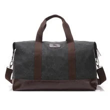 Классический Холщовый кожаный мужской вещевой мешок, сумка для багажа, сумка для путешествий, сумка-тоут, большая сумка для путешествий