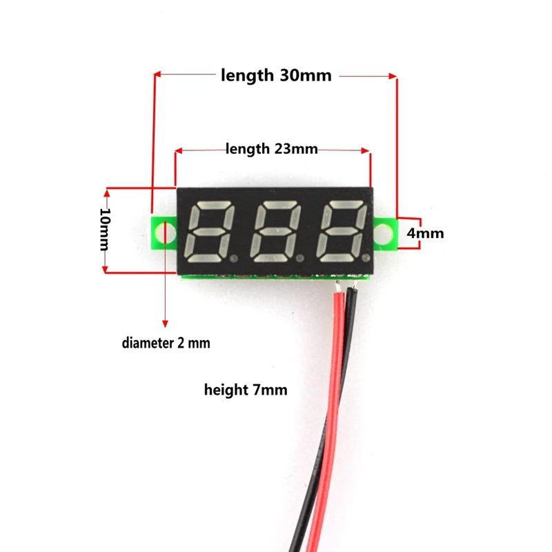 20 шт./лот 0,2" Супер Мини цифровой дисплей Авто вольтметр синий светодиодный DC 3,5-30 в Вольт Напряжение Панель метр батарея монитор