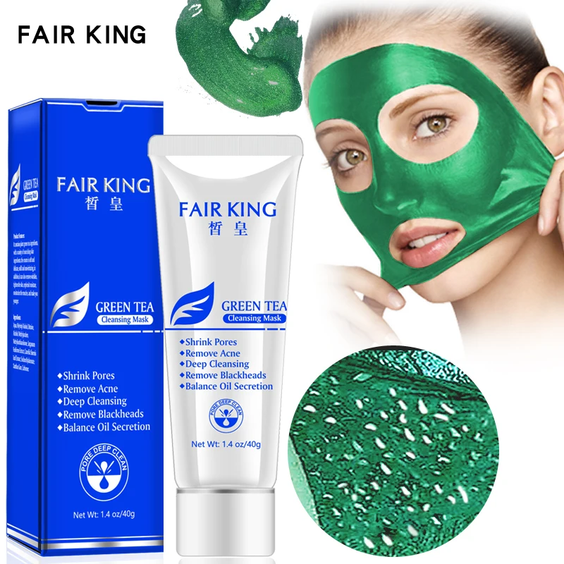 

Green Tea Cleansing Mask Blackhead Remover Acne Treatment Peel Off Face Mask Nose Oil-control Shrink Pores Whitening Skin Care