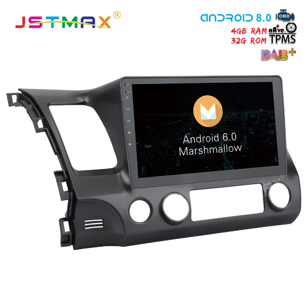 Best JSTMAX 10.2" Android 8.0 car dvd for Honda Civic 2006-2011 Auto Radio GPS navi Octa Core 4GB 32GB Multimedia headunit (NO dvd) 12