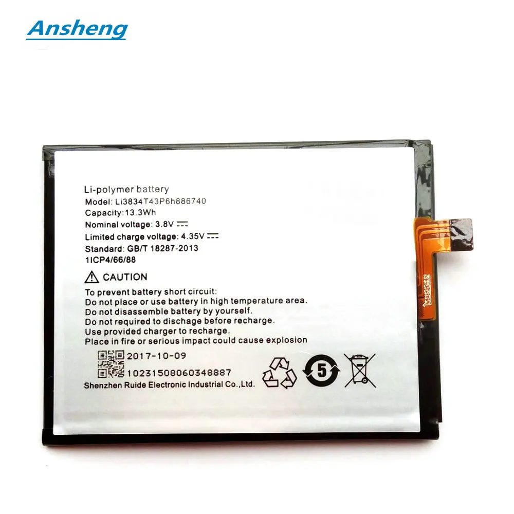 

High Quality 3500mAh Li3834T43P6h886740 battery For UMI EMAX / UMI IRON For TCL TliS600 3N I718M M2U M2L M2M Cellphone