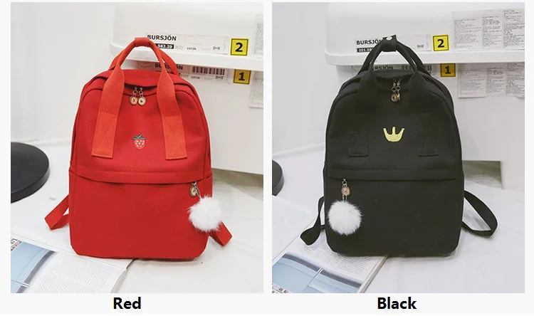 MJ Canvas Backpack Women Travel Bag Female Large Canvas Travel Backpack Fashion School Bag for Teenage Girls (3)