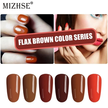 

MIZHSE Soak Off UV Nail Gel Polish Brown Color Gel Varnish UV Gel Nail Polish Long Lasting primer Nail for Design Manicure