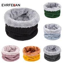 Evrfelan, Новое поступление, осенне-зимний шарф-кольцо для женщин и мужчин, однотонный шарф на шею, унисекс, толстые теплые шарфы для мальчиков и девочек, 24*22 см