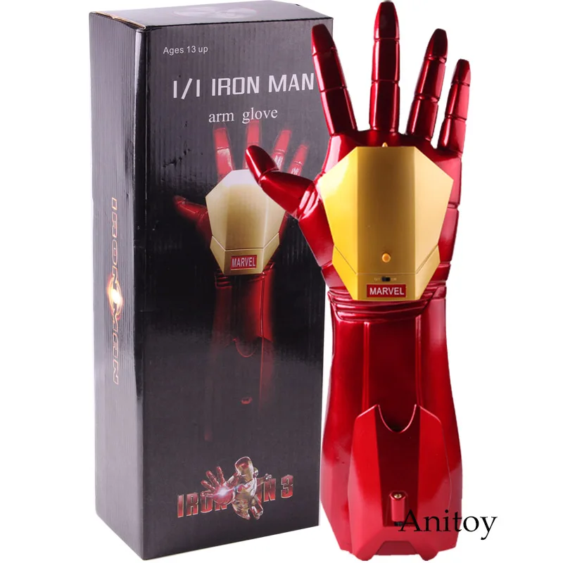 

Marvel Iron Man 3 Cosplay Arm Glove with LED Light Infrared Launchable Iron Man Action Figure Toys for Boys Gifts