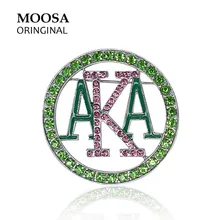 MOOSA Original Word AKA Brooch Pins with Rhinestone Brooches for Women Men’s Jewelry Nice Gift