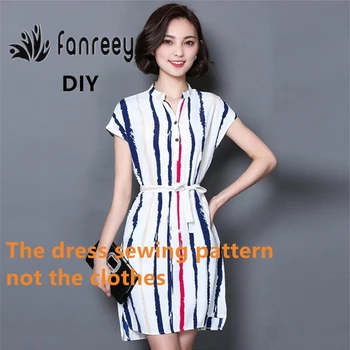 

Short-sleeved Chiffon Dress Sewing Pattern Template Cutting drawing Clothing DIY M14