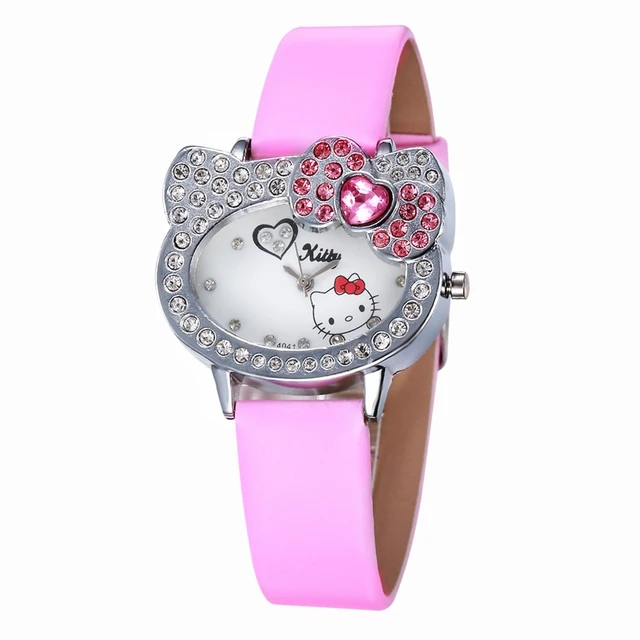 Hot Brand Hello Kitty Watches Girls Fashion Rhinestone Casual Watch Children's Q Hot Brand Hello Kitty Watches Girls Fashion Rhinestone Casual Watch Children's Q