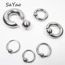 Большие кольца SaYao Из Нержавеющей Стали Для Пирсинга Ушей, Ювелирное Украшение для пирсинга носа, соска, па, 2 штуки