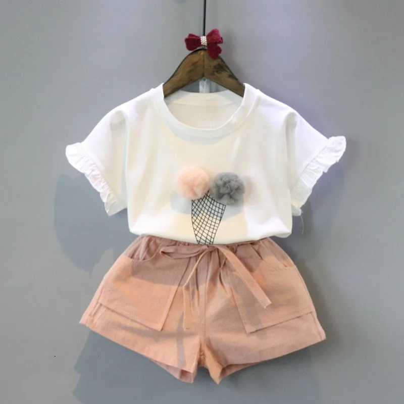 Baby girls summer sets 2017 style ice cream short sleeve t ...