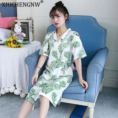 

Sexy Bathrobe Women Bath Nightgown Female Summer Cotton Bathrobe Clothes Ladies Long Paragraph Nightdress Kimono Autumn Thin NEW