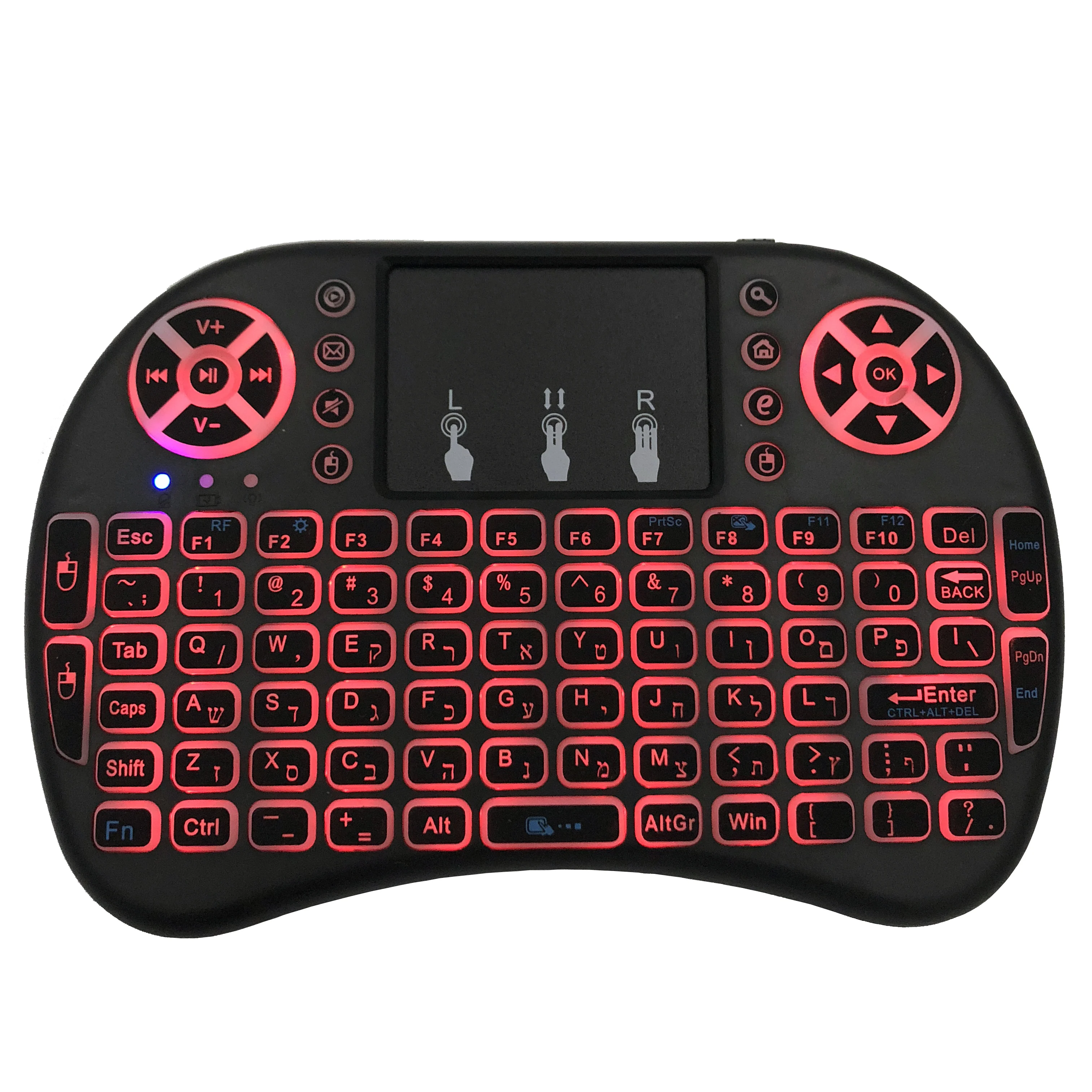 

Hebrew Mini i8 Wireless Keyboard 2.4GHz Hebrew english Air Mouse Remote Control Touchpad For Android TV Box Notebook Tablet Pc